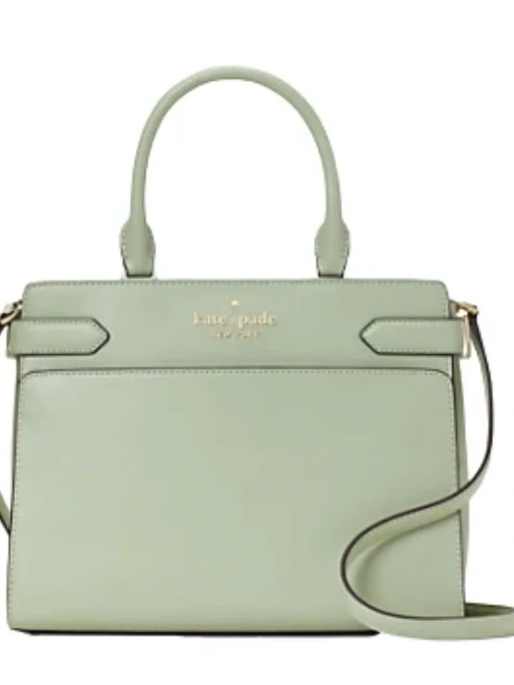 kate spade Light Mint Green Leather Satchel with Gold Hardware